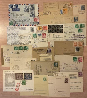 Occupation alliée - Allemagne 1945/1949 - 55 pièces/cartes