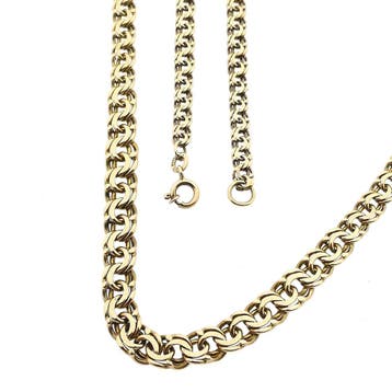 8 karaat Platte Prince of Wales schakelketting | 43 cm, Ophalen of Verzenden, Gebruikt, Geel, Goud