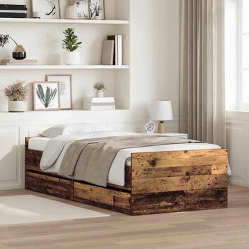 vidaXL Bedframe met lade Oud Hout 90 x 200 cm Massief, Verzenden, Nieuw