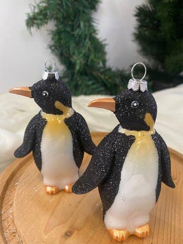 Kerstdecoratie Inge-Magic: twee pinguins als kerrstornament, Nieuw
