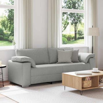 vidaXL 3-Zits Sofa Wolkgrijs 220 cm Stof, Huis en Inrichting, Zetels | Zetels, Verzenden, Nieuw