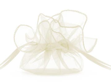 Organza Zakjes Creme 25cm 10st, Hobby en Vrije tijd, Verzenden, Nieuw