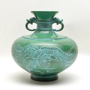 Vaas - Brons - Japan - Takaoka Phoenix Relief (Zonder