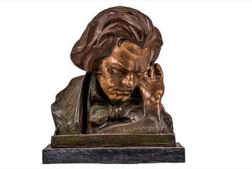 Buste, Beethoven - 32 cm - Bronze, Marbre