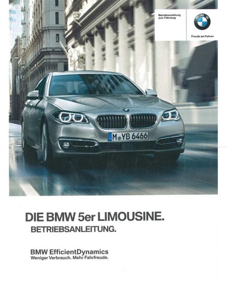 2014 BMW 5 SERIE SEDAN INSTRUCTIEBOEKJE DUITS, Auto diversen, Handleidingen en Instructieboekjes