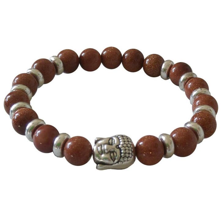 Fako Bijoux - Buddha Armband - Ring - Bruin Glitter, Handtassen en Accessoires, Armbanden, Verzenden