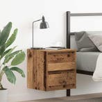 vidaXL Nachtkastje wandgemonteerd 38x34x40 cm oud, Verzenden, Nieuw