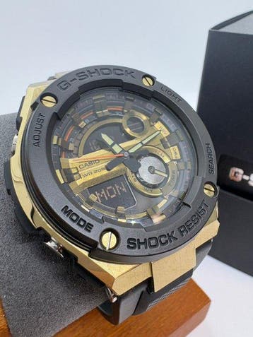 Casio - G-SHOCK G-STEEL Black & Gold – Textured Design -, Handtassen en Accessoires, Nieuw