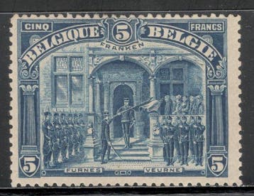 Belgique 1915 - 5fr Bleu Franken - Yvert n.147, Timbres & Monnaies