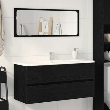 vidaXL Wastafelkast 100x38,5x45 cm spaanplaat zwart, Verzenden, Nieuw