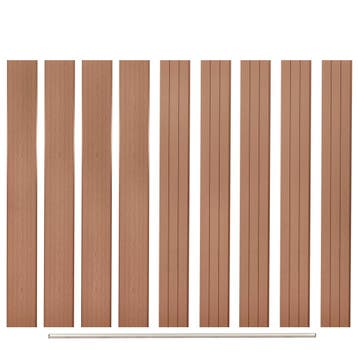 vidaXL Vervangende schuttingplanken 9 st 170 cm HKC bruin, Verzenden, Nieuw