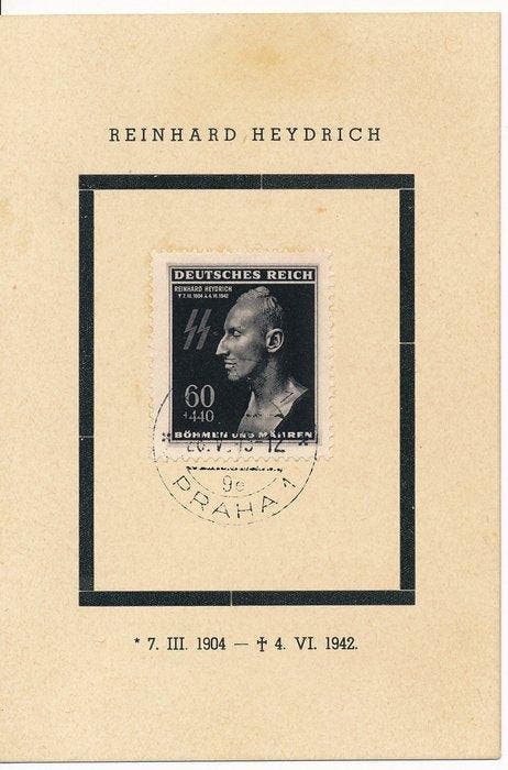Bohemen en Moravië 1943 - 60+440 H. 1943 Heydrich -, Timbres & Monnaies, Timbres | Europe | Allemagne
