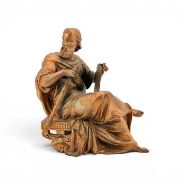 Sculpture, Evangelista - 20 cm - Régule, Antiek en Kunst