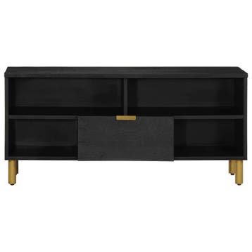 vidaXL Tv-meubel 100x33x46 cm bewerkt hout zwart, Huis en Inrichting, Verzenden, Nieuw