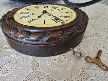 Horloge murale - Bois, Laiton - 1850-1900, Antiek en Kunst