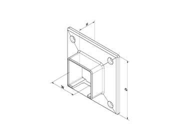 Celest U-profiel muurflens voor balustrade handrail rechthoe, Verzenden, Nieuw