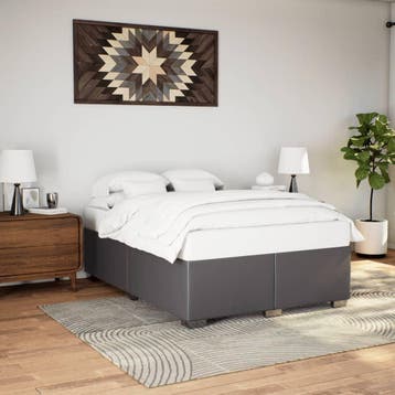 vidaXL Bedframe kunstleer grijs 140x200 cm, Verzenden, Nieuw