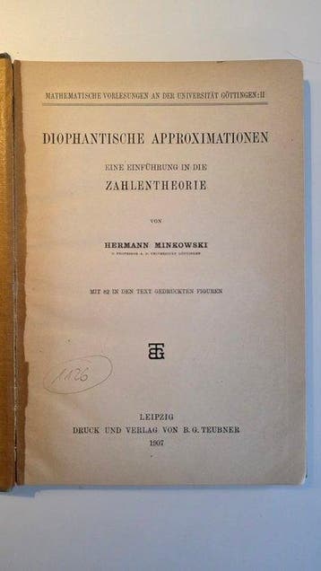 Hermann Minkowski - Diophantische Approximationen. Eine