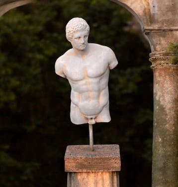 Sculpture, Dorso Eracle su base marmo - 47 cm - Pierre de