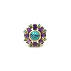 Bague - 14 carats Or jaune Turquoise - Améthyste, Bijoux, Sacs & Beauté