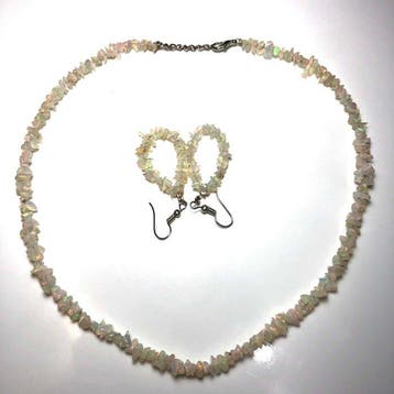 Argent - Ensemble de bijoux 2 pièces - Luxe Firechip Opal