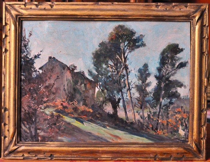 Joseph Milon (1868-1947) - Aix-en-Provence: la bastide, Antiquités & Art, Art | Peinture | Classique