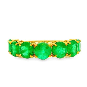 Bague - 14 carats Or jaune - 3.35ct. tw. Émeraude - bague, Nieuw