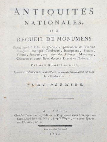 Aubin-Louis Millin - Antiquités nationales ou Recueil de