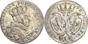 6 Groescher 1756, Brandenburg-Pruisen Friedrich Ii, der G..., Verzenden