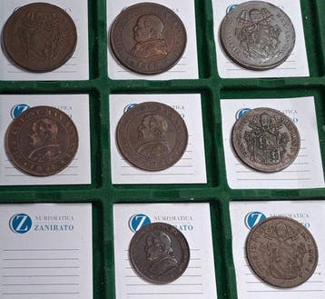 Italie Vatican. Pio IX. 4,2 e 1 baiocco anni vari (Sans prix