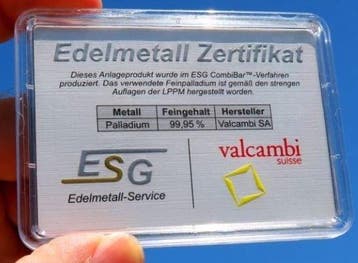 1 gram - Palladium - in een flip-blisterverpakking (Zonder