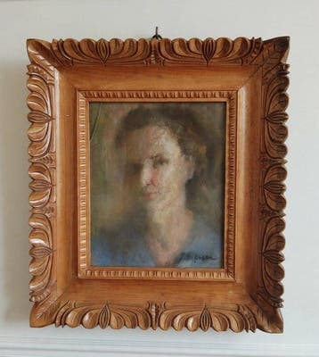 Jean Niescu (XX) - Young Woman in Blue, Antiquités & Art