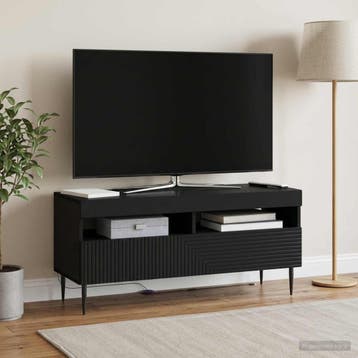 vidaXL LED tv-meubel Zwart Bewerkt hout, Verzenden