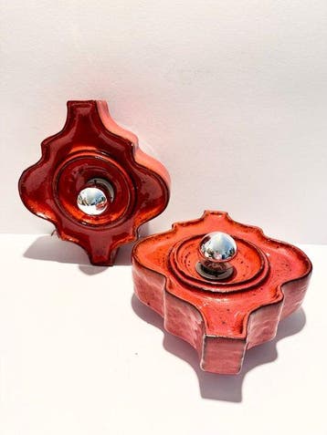 Hustadt Leuchten - Wandlamp (2) - Aluminium, Keramiek