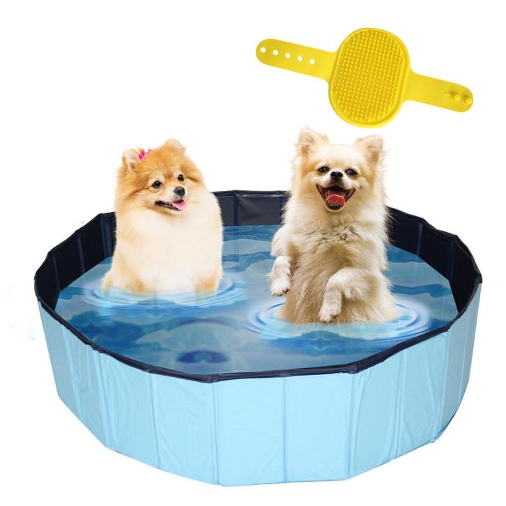 Lendo Online Hondenzwembad Ø120 cm Blauw PVC Opvouwbaar, Animaux & Accessoires, Jouets pour chiens, Envoi