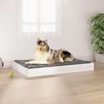 vidaXL Hondenmand 91,5x64x9 cm massief grenenhout wit, Verzenden