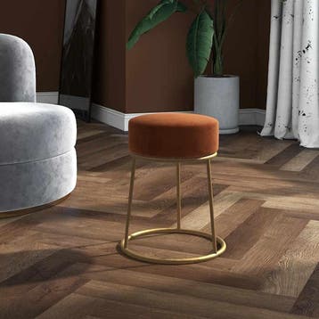 vidaXL Hocker rond fluweel bruin, Verzenden, Nieuw