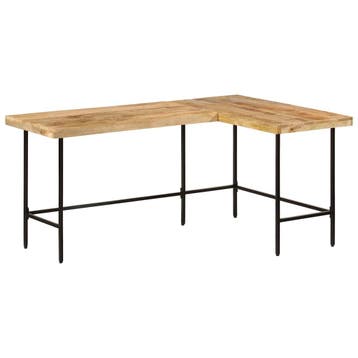 vidaXL Bureau 165x110x77 cm massief mangohout en ijzer, Huis en Inrichting, Bureaus, Verzenden, Nieuw