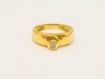 Bague - 18 carats Or jaune Diamant (Naturelle), Bijoux, Sacs & Beauté