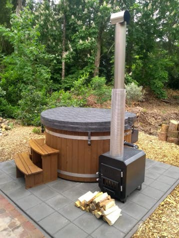 Houtgestookte hot tub | interne of externe hottub houtkachel, Rond, Nieuw, Ophalen of Verzenden, Minder dan 200 cm