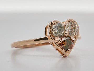 Zonder minimumprijs - Ring - 14 karaat Geel goud - 0.91ct., Nieuw