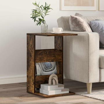 vidaXL Bijzettafel Rook Eiken 40 x 35 x 60,5 cm Bewerkt hout, Verzenden