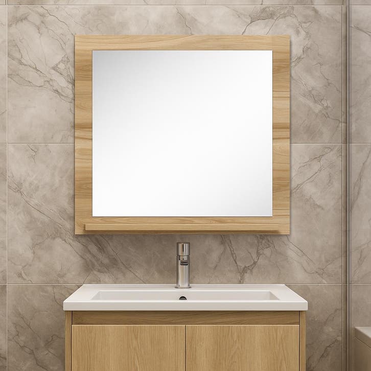 Badkamerspiegel Cali - 60 x 50 cm - Eiken, Maison & Meubles, Salle de bain | Meubles de Salle de bain, Envoi