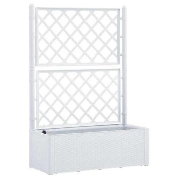 Plantenbak wit met latwerk - 35% korting, Retour Deal!, Kunststof, 100 cm of meer, Verzenden, Zo goed als nieuw