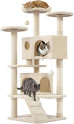 2dekans | Yaheetech Kattenkrabpaal 137 cm - Beige - 49 x 49, Dieren en Toebehoren, Ophalen of Verzenden, Nieuw
