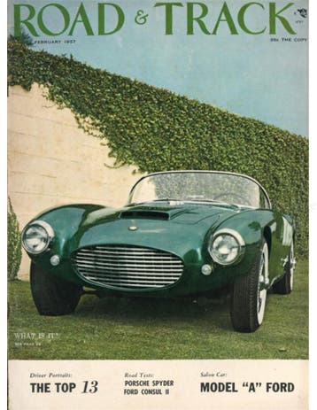 1957 ROAD AND TRACK MAGAZINE FEBRUARI ENGELS