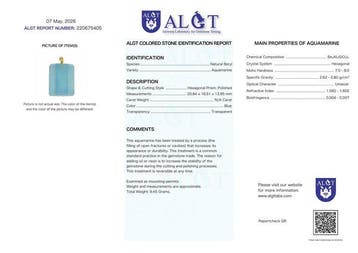 Sans réserve - certifié ALGT - Pendentif en aigue-marine, Verzamelen