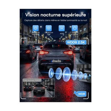 WOLFANG 2,5 K dashcam auto, 1440p wifi, autocamera met ap..., Ophalen of Verzenden, Nieuw