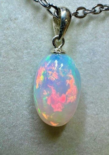 Opaal Cabochon - Hoogte: 22 mm - Breedte: 9 mm- 0.94 g - (1)