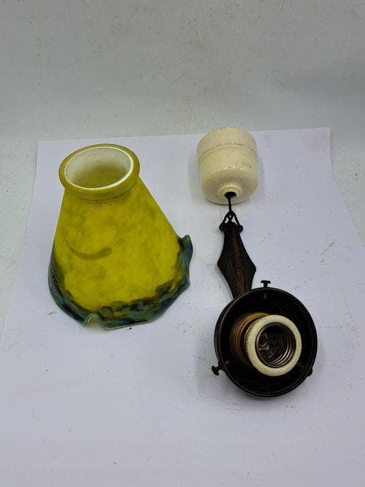 Muller Frères - Lamp - Hanglamp - Glas, Porselein, Messing -, Antiquités & Art, Art | Objets design